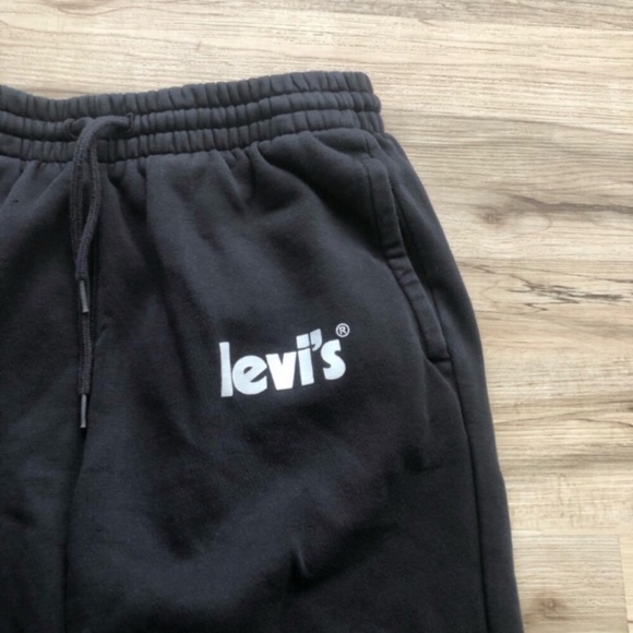 Levi's Black Sweatpants Elastic Cuffs Relaxed Fit - Picture 3 of 6